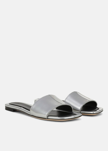 VINCE Valeria Metallic Leather Slide Sandal in Sandals