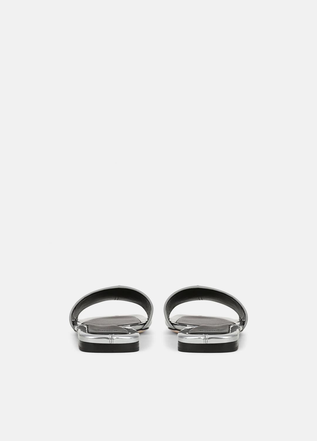 VINCE Valeria Metallic Leather Slide Sandal in Sandals