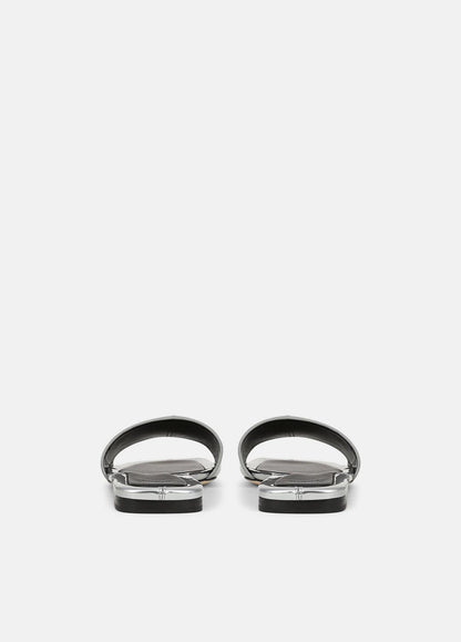 VINCE Valeria Metallic Leather Slide Sandal in Sandals