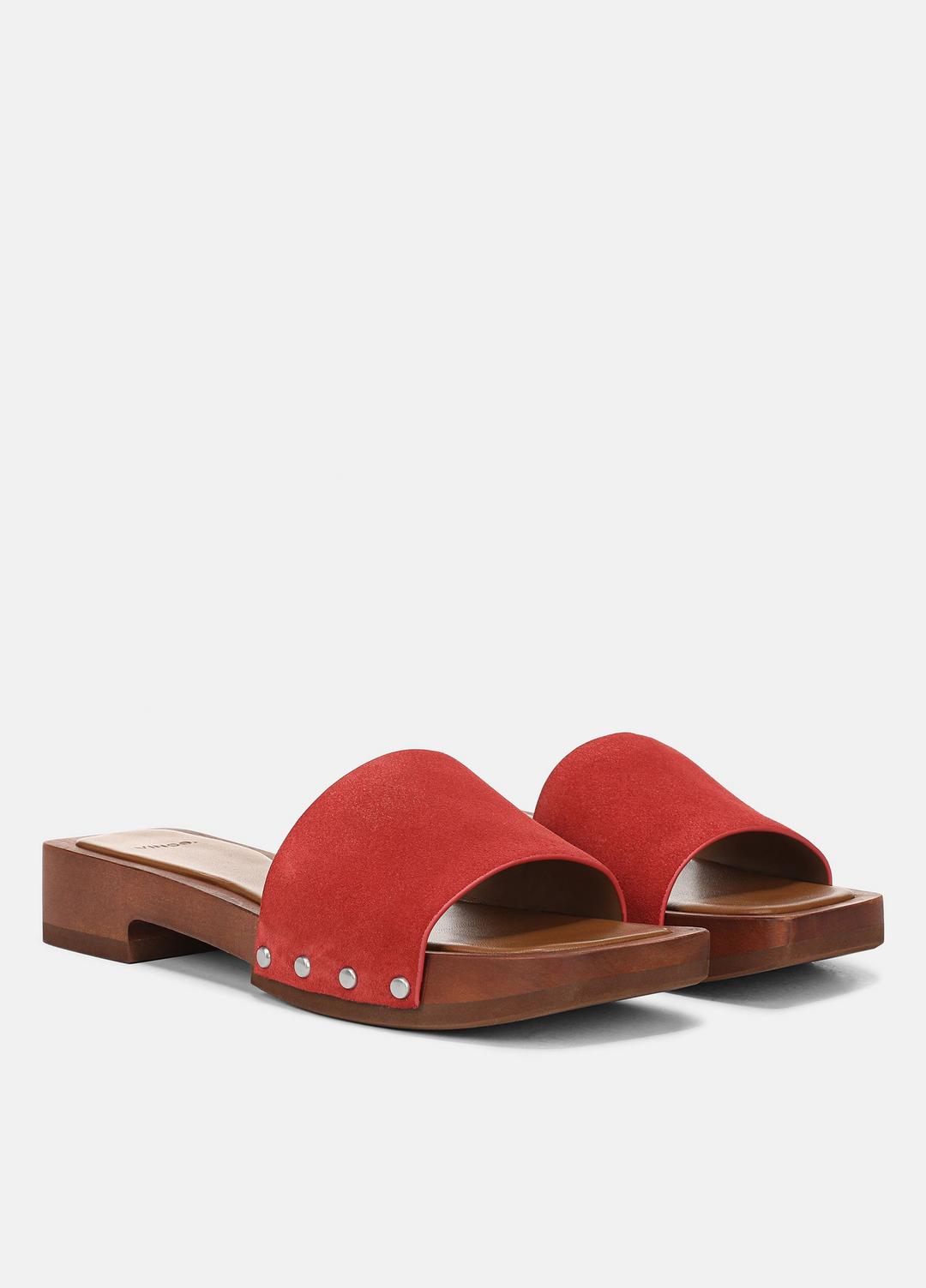 VINCE Barbara Leather Slide Sandal in Sandals