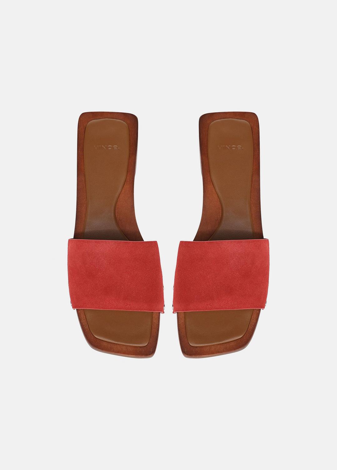 VINCE Barbara Leather Slide Sandal in Sandals