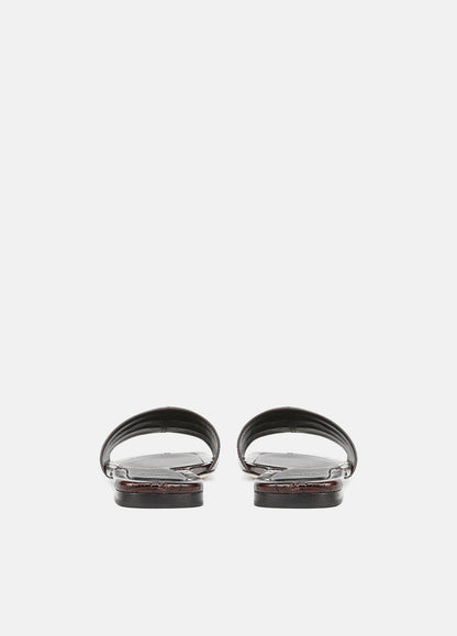VINCE Valeria Croc-Embossed Leather Slide Sandal in Sandals