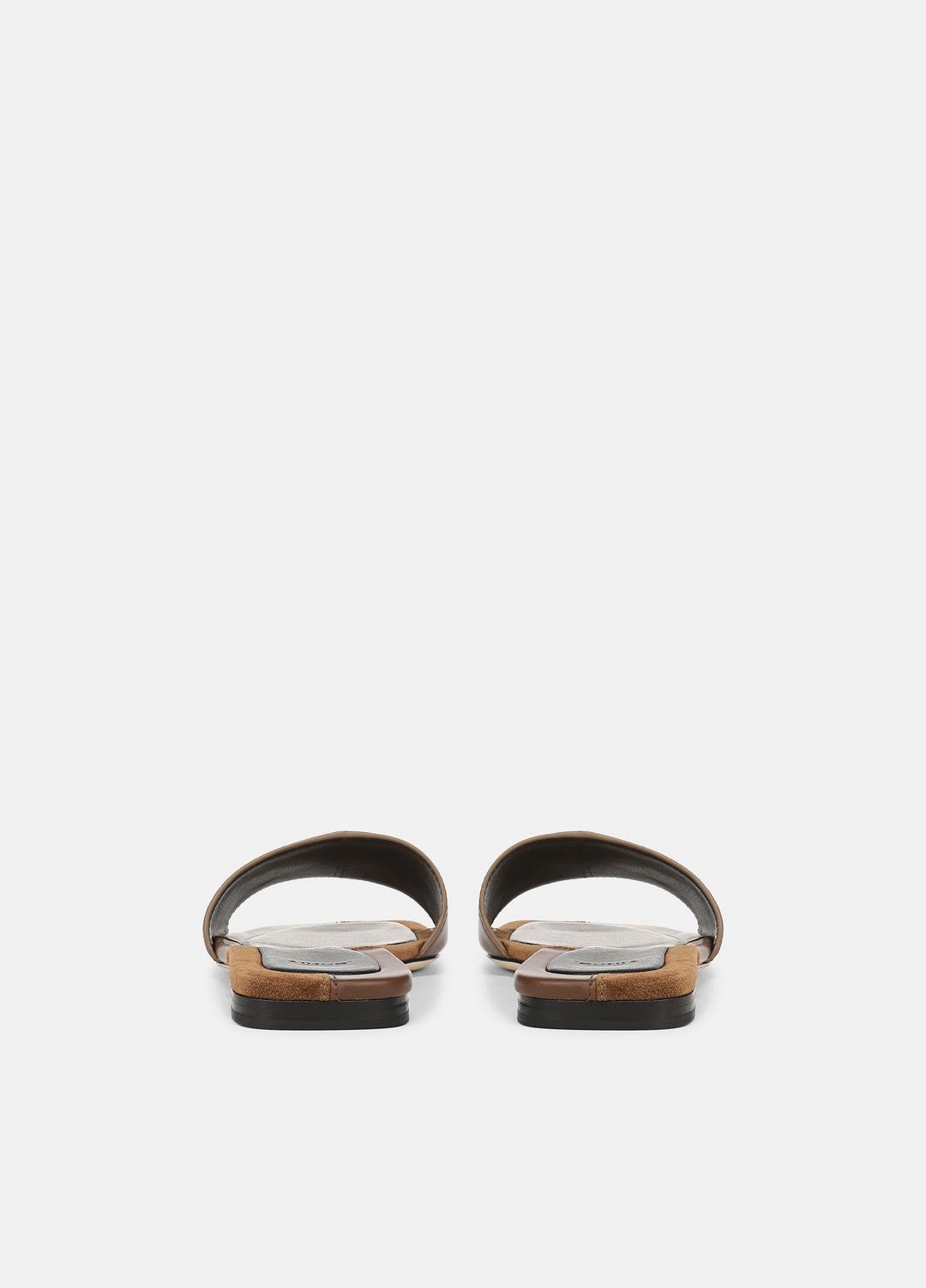 VINCE Valeria Leather & Suede Slide Sandal in Sandals