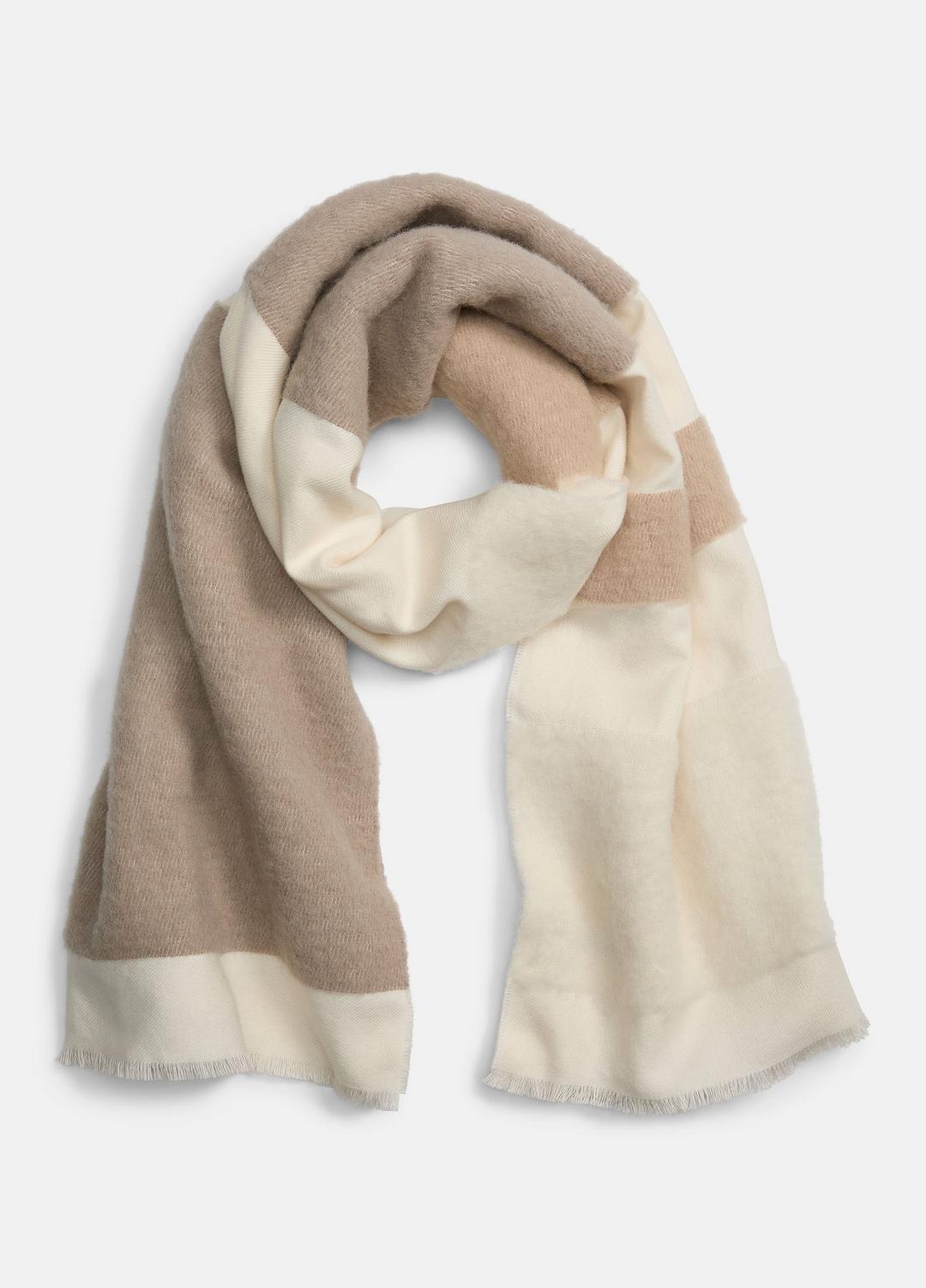 VINCE Brushed Alpaca-Blend Colorblock Scarf in Scarves & Hats