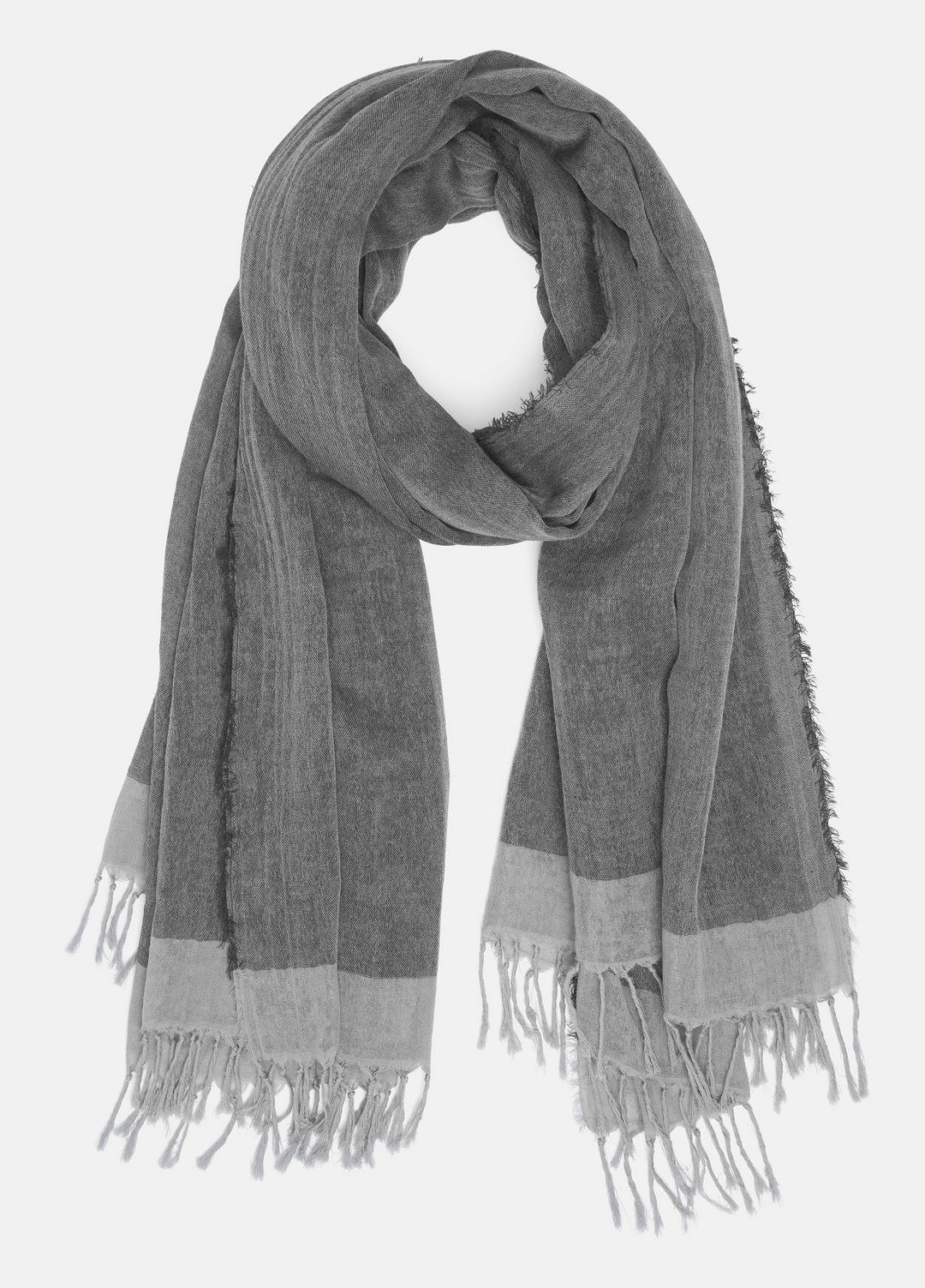 VINCE Border-Stripe Cotton Scarf in Scarves & Hats