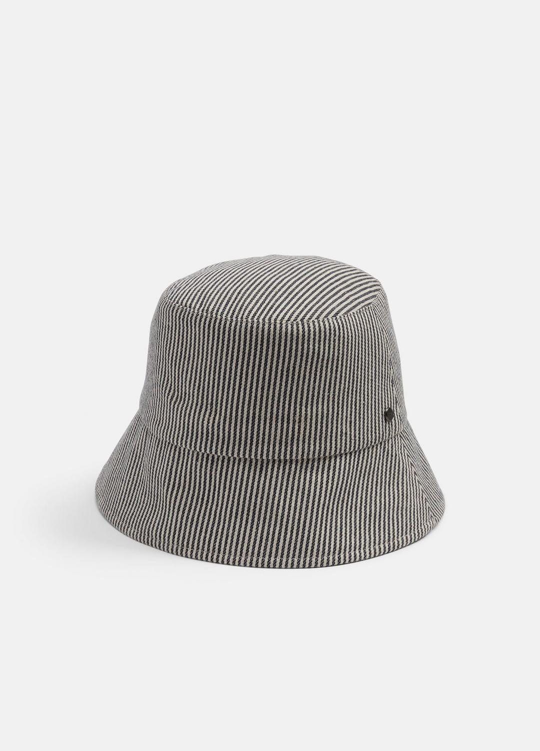 VINCE Stripe Cotton Canvas Bucket Hat in Scarves & Hats