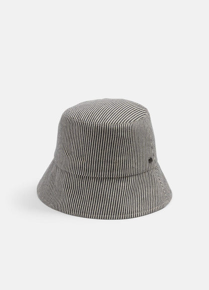 VINCE Stripe Cotton Canvas Bucket Hat in Scarves & Hats