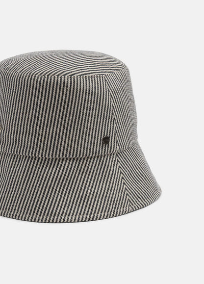 VINCE Stripe Cotton Canvas Bucket Hat in Scarves & Hats