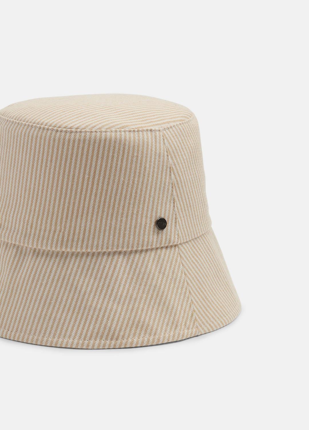 VINCE Stripe Cotton Canvas Bucket Hat in Scarves & Hats