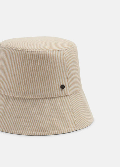 VINCE Stripe Cotton Canvas Bucket Hat in Scarves & Hats