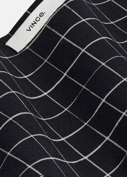 VINCE Trellis Plaid Cotton-Blend Headkerchief in Scarves & Hats