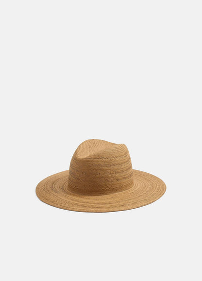 VINCE Herringbone-Weave Straw Panama Hat in Scarves & Hats