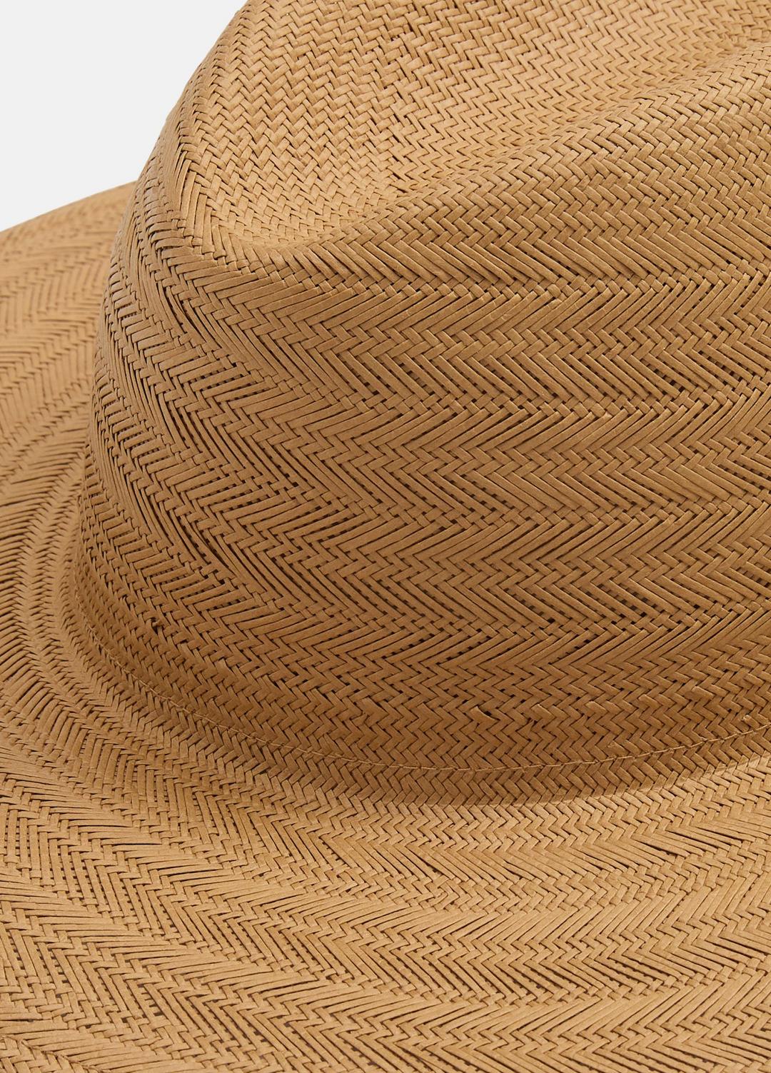 VINCE Herringbone-Weave Straw Panama Hat in Scarves & Hats