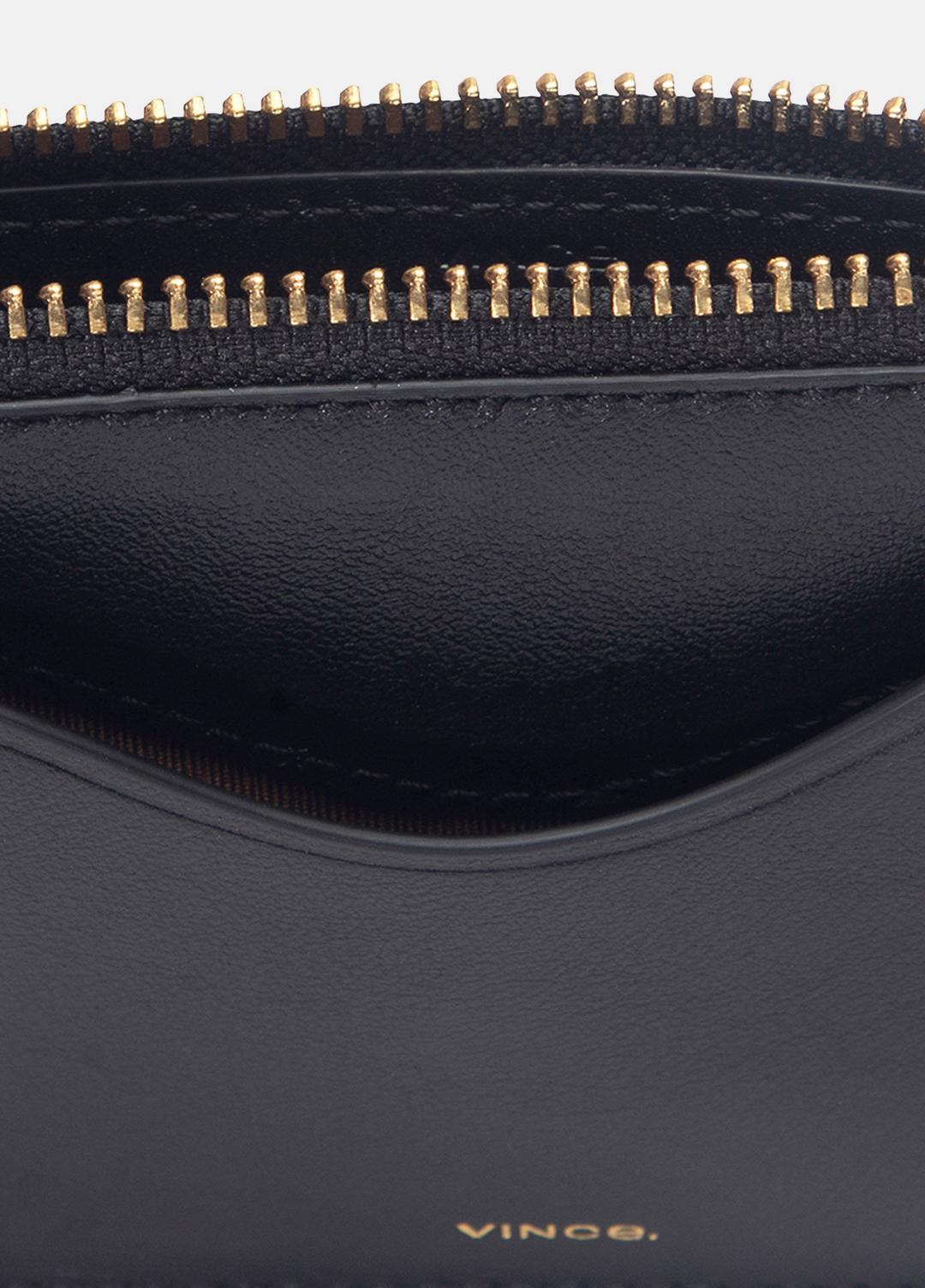 VINCE Leather Zip-Top Card Case in Handbags