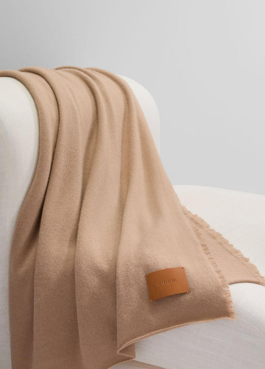 VINCE Cashmere Reverse Jersey Throw in Pillows & Blankets