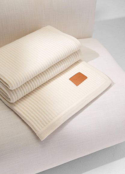 VINCE Wool and Cashmere Cardigan-Stitch Throw in Pillows & Blankets