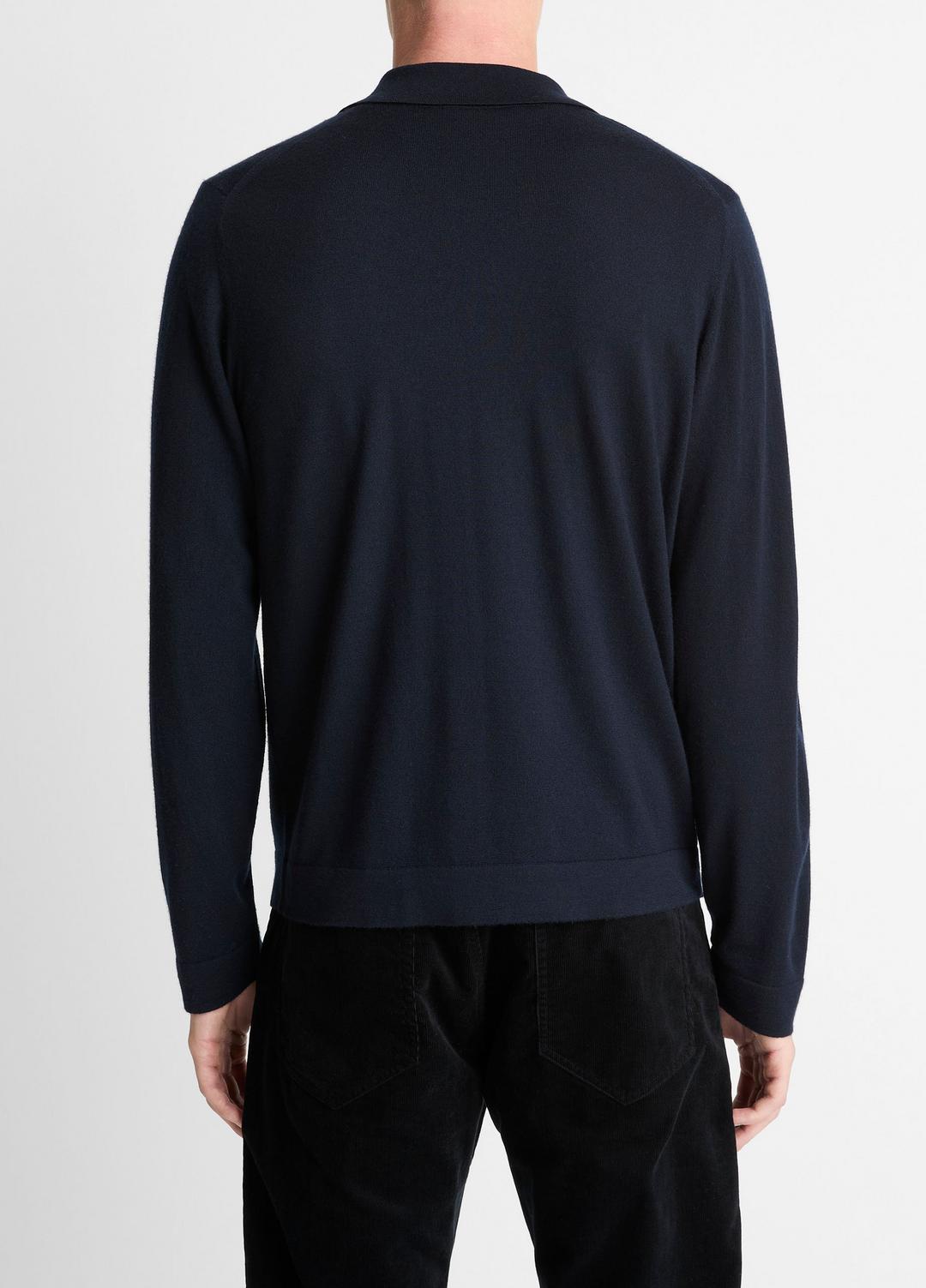 VINCE Featherweight Merino Wool-Cashmere Sweater Shirt in Long Sleeve