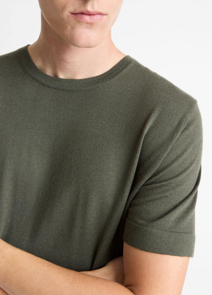 VINCE Featherweight Merino Wool-Cashmere Short-Sleeve Sweater in Short Sleeve