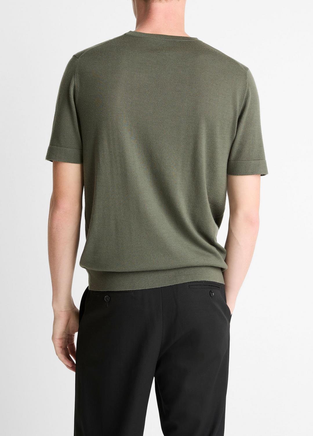 VINCE Featherweight Merino Wool-Cashmere Short-Sleeve Sweater in Short Sleeve