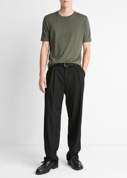 VINCE Featherweight Merino Wool-Cashmere Short-Sleeve Sweater in Short Sleeve