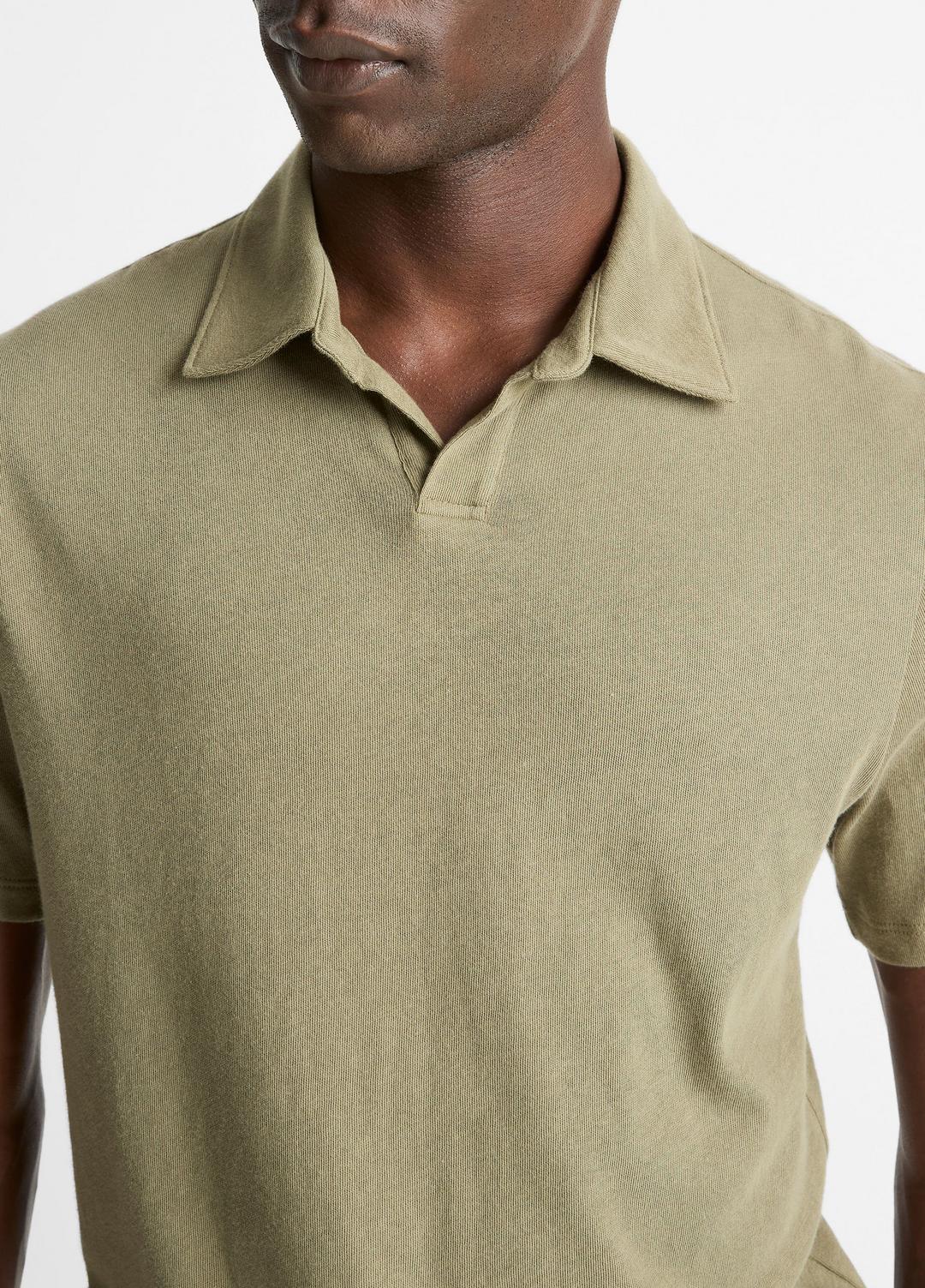VINCE Cotton Johnny-Collar Polo Shirt in Henleys & Polos