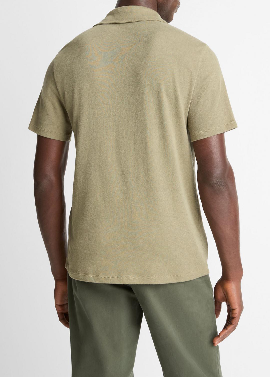 VINCE Cotton Johnny-Collar Polo Shirt in Henleys & Polos
