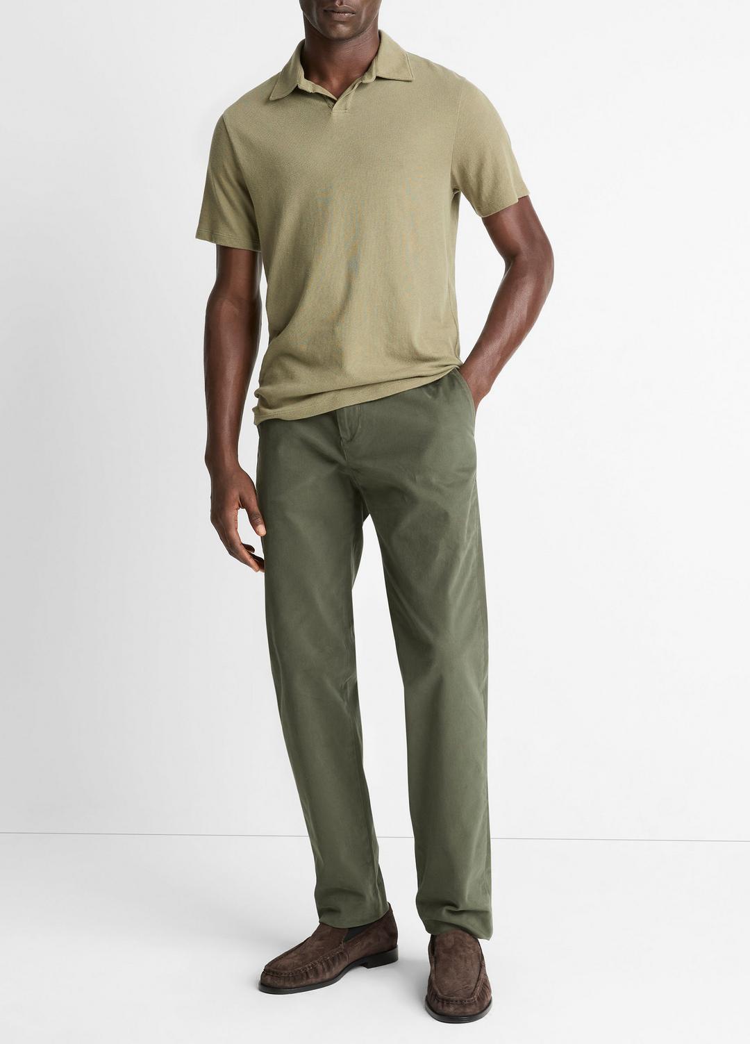 VINCE Cotton Johnny-Collar Polo Shirt in Henleys & Polos