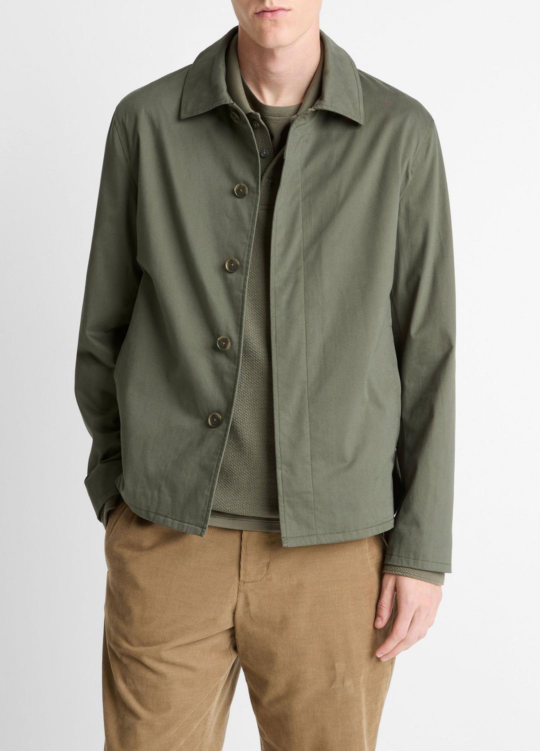 VINCE Italian Peached Stretch-Cotton Jacket in Jackets