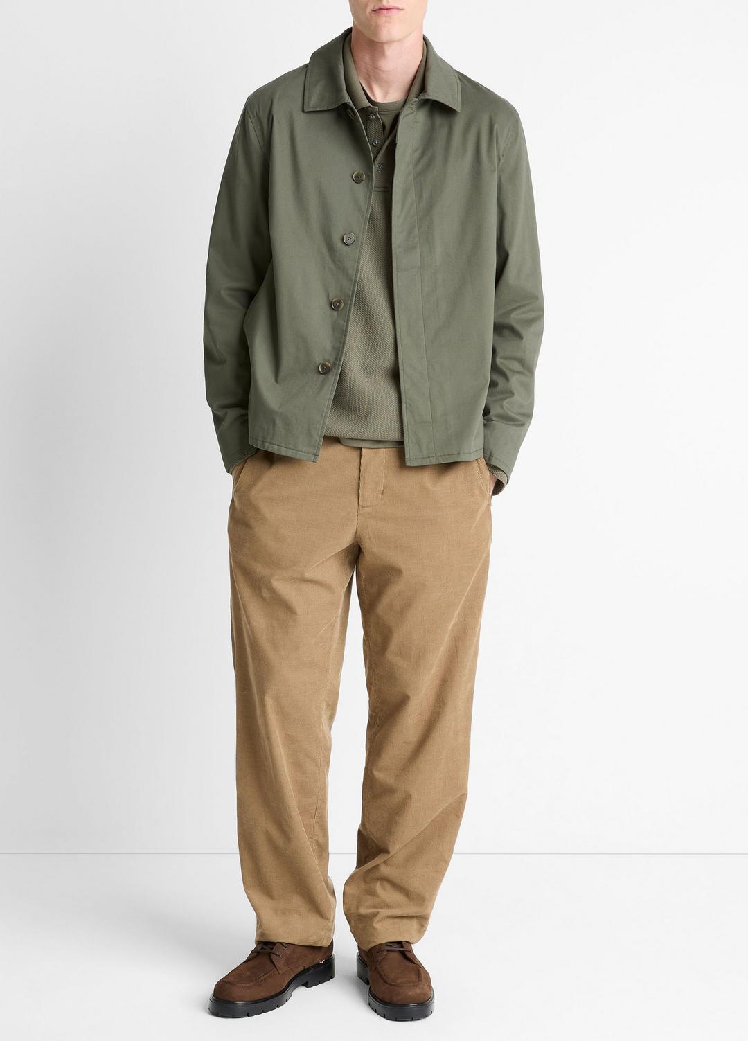 VINCE Italian Peached Stretch-Cotton Jacket in Jackets