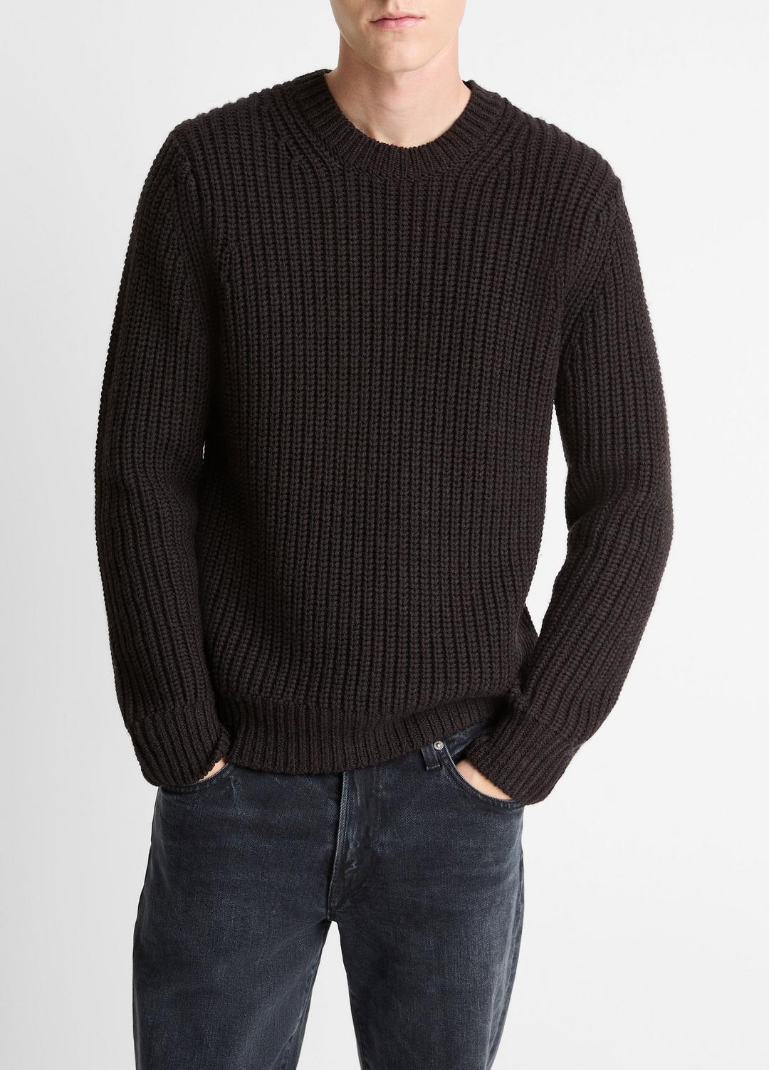 VINCE Utility Shaker Merino Wool Sweater in Crew Neck