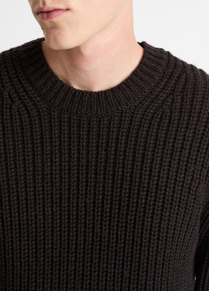 VINCE Utility Shaker Merino Wool Sweater in Crew Neck