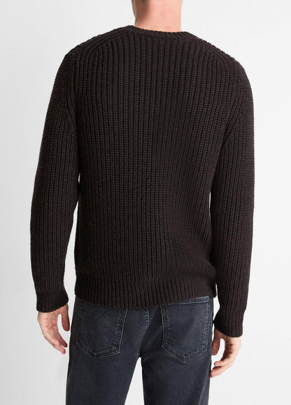 VINCE Utility Shaker Merino Wool Sweater in Crew Neck