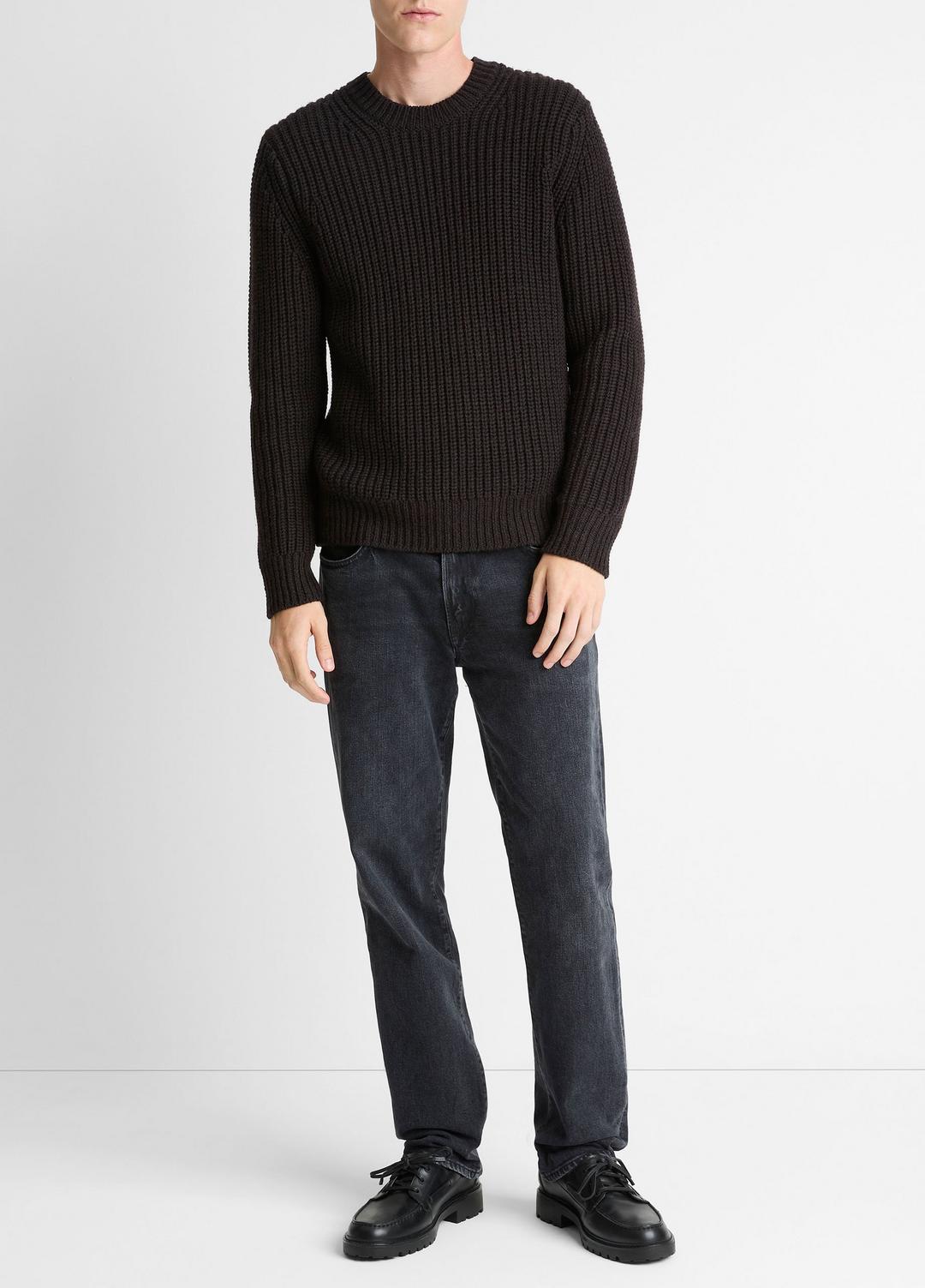 VINCE Utility Shaker Merino Wool Sweater in Crew Neck
