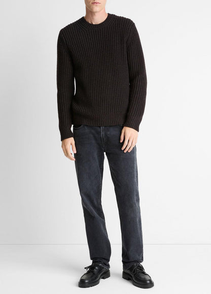 VINCE Utility Shaker Merino Wool Sweater in Crew Neck