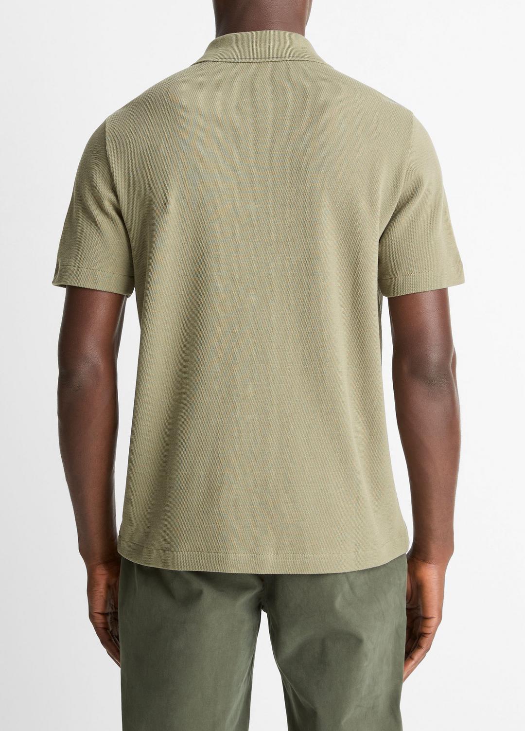VINCE Jacquard-Knit Cotton Short-Sleeve Button-Front Shirt in Short Sleeve
