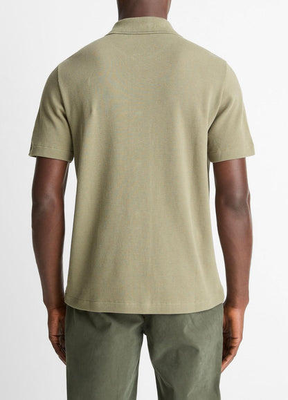 VINCE Jacquard-Knit Cotton Short-Sleeve Button-Front Shirt in Short Sleeve