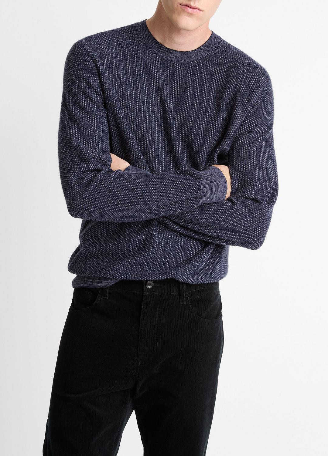 VINCE Geo-Jacquard Wool-Blend Crew Neck Sweater in Crew Neck