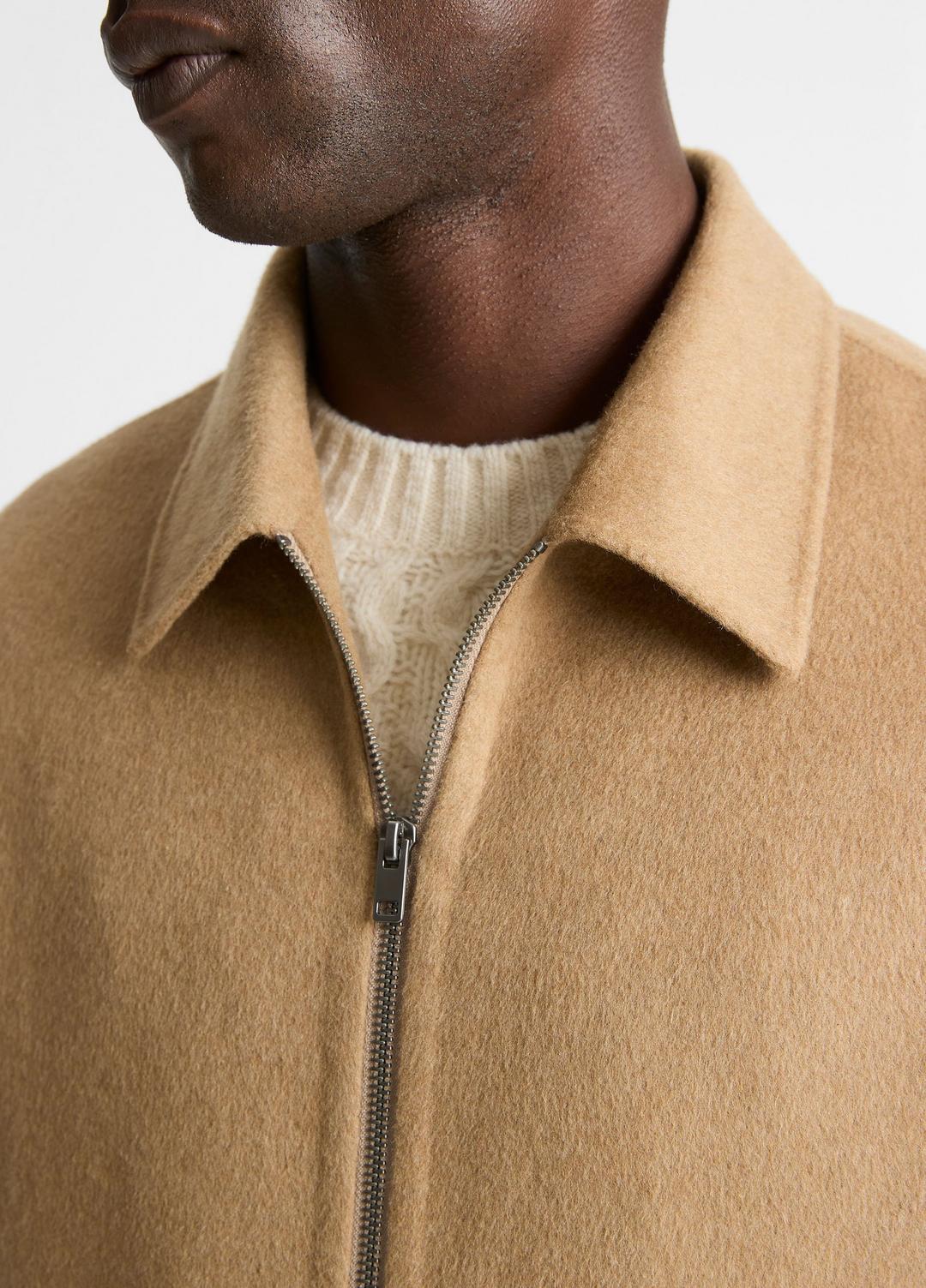 VINCE Splittable Wool-Blend Zip-Front Jacket in Jackets