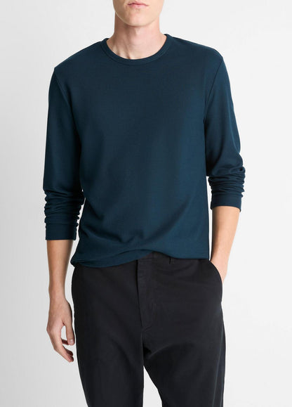 VINCE Pima Cotton Piqué Long-Sleeve T-Shirt in Long Sleeve