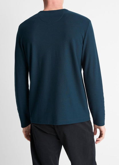 VINCE Pima Cotton Piqué Long-Sleeve T-Shirt in Long Sleeve