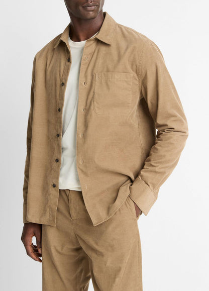 VINCE Italian Cotton Corduroy Button-Front Shirt in Long Sleeve