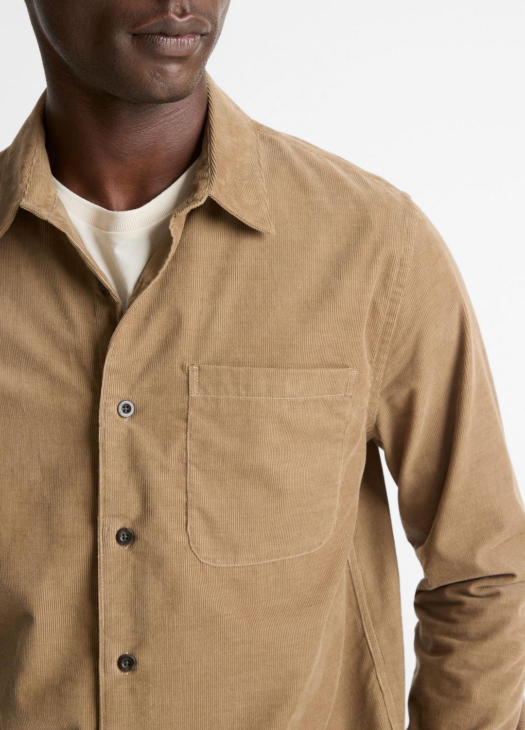 VINCE Italian Cotton Corduroy Button-Front Shirt in Long Sleeve