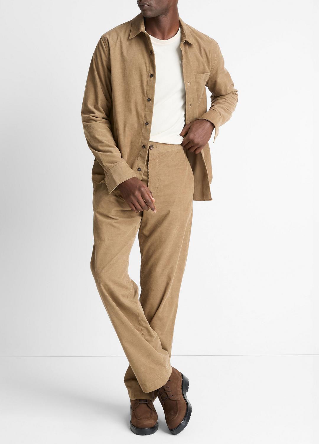 VINCE Italian Cotton Corduroy Button-Front Shirt in Long Sleeve