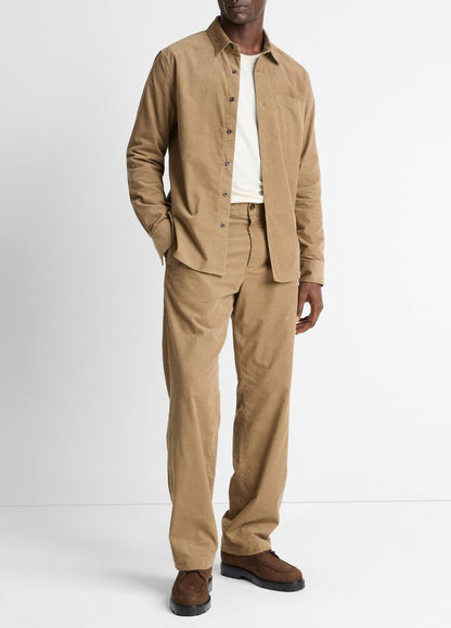 VINCE Louie Relaxed Cotton Corduroy Elastic-Waist Pant in Trousers