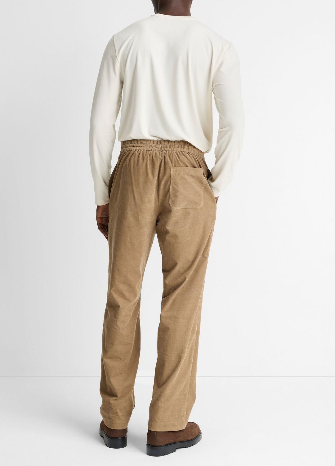 VINCE Louie Relaxed Cotton Corduroy Elastic-Waist Pant in Trousers