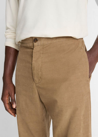 VINCE Louie Relaxed Cotton Corduroy Elastic-Waist Pant in Trousers