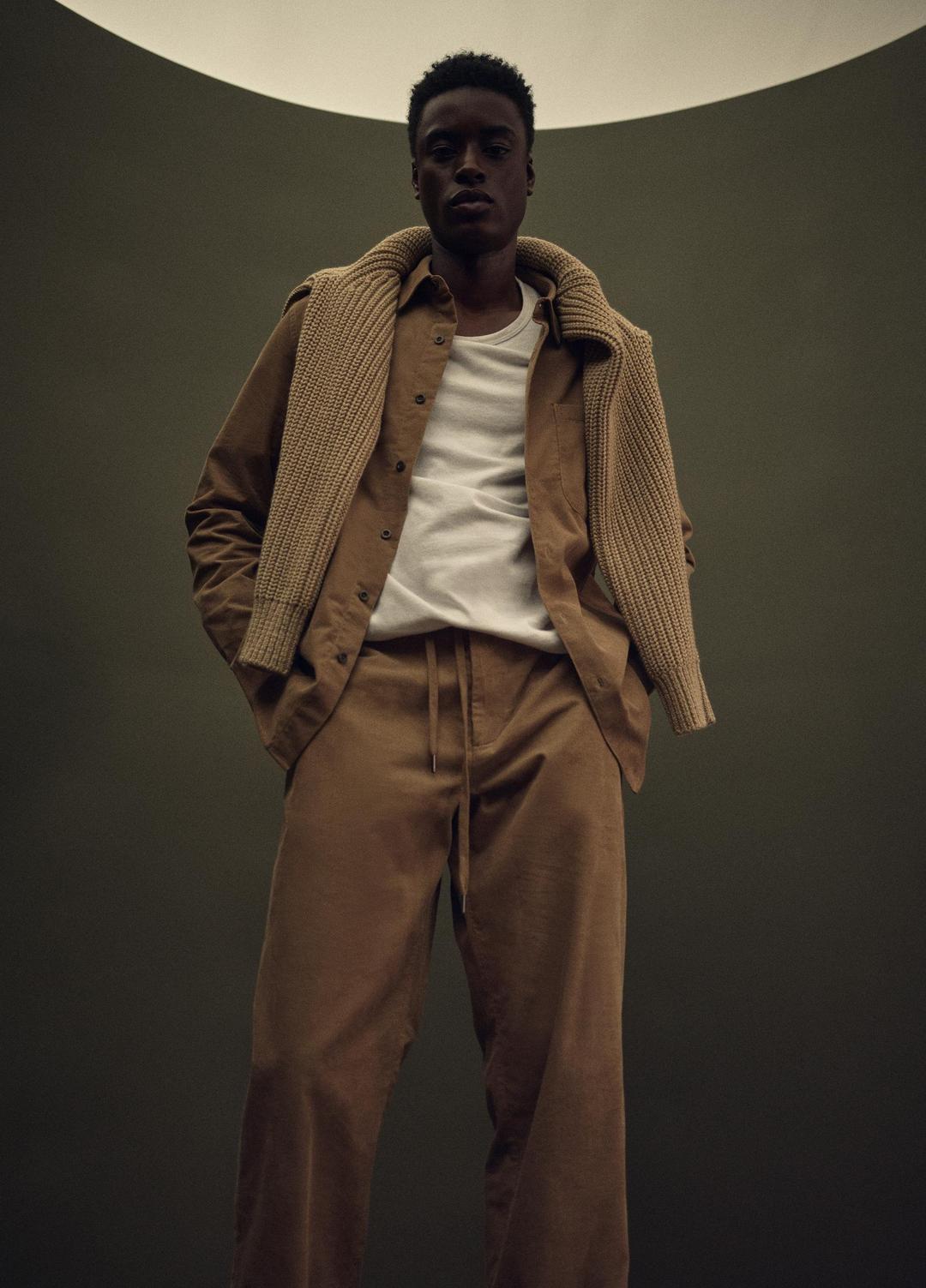 VINCE Louie Relaxed Cotton Corduroy Elastic-Waist Pant in Trousers