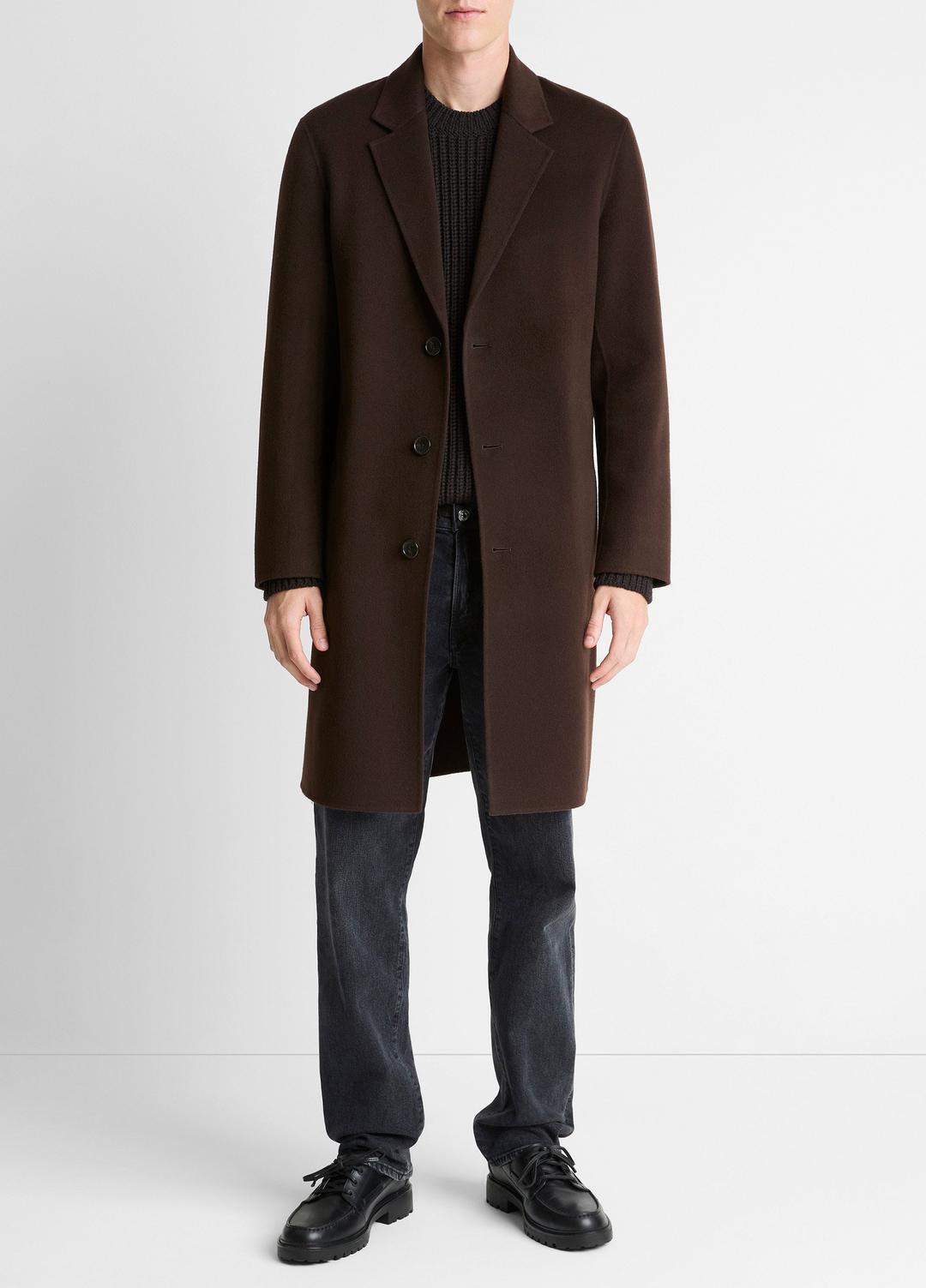 VINCE Splittable Wool-Cashmere Single-Breasted Topcoat in Coats