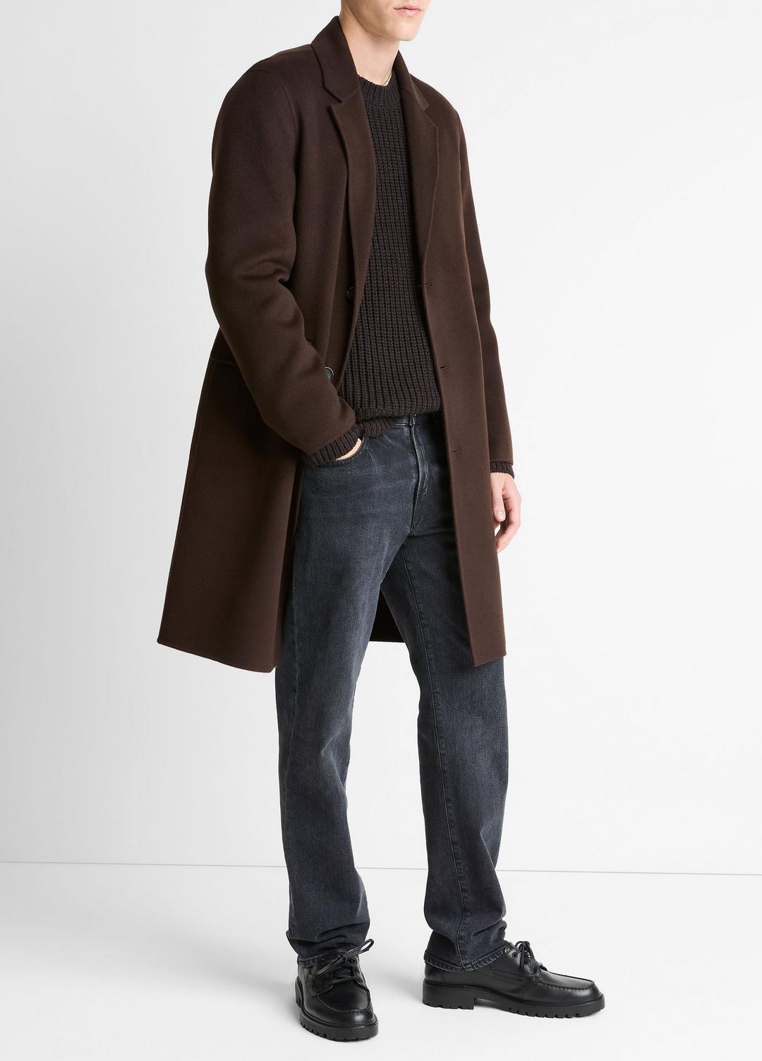 VINCE Splittable Wool-Cashmere Single-Breasted Topcoat in Coats