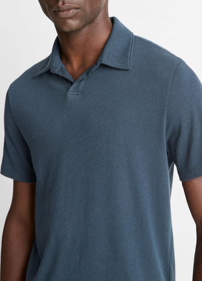 VINCE Cotton Johnny-Collar Polo Shirt in Henleys & Polos